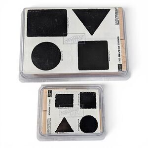 Stampin Up Little Shapes + Shape of Things Set of 8 Wood Rubber Stamps